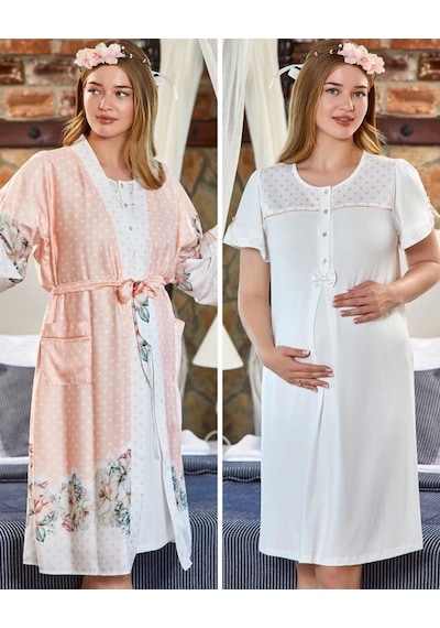 Cossy By Aqua 23170-23172 Pudra Hamile Lohusa Gecelik Sabahlık T