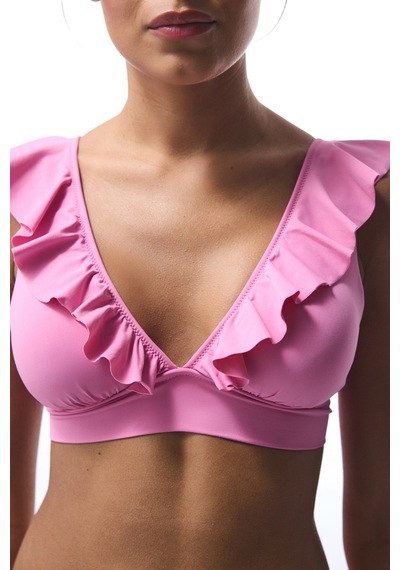 Penti Pembe Begonia Fırfırlı Bikini Üstü