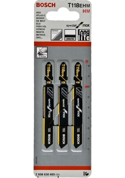 Bosch T 118 EHM Special For Inox Dekupaj Testeresi Bıçağı 3'Lü - 2608630665