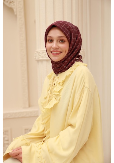 Silk Home Olinda Eşarp 48004-68 Vişne, Gri