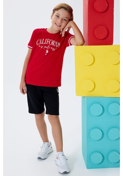 U.s. Polo Assn. Erkek Çocuk Kırmızı Bermuda Takım Us2426-c-v2 Kırmızı