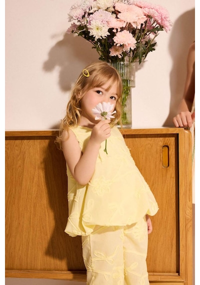 Defacto 3d Poplin Kısa Kollu Gömlek Kız Bebek H4736a526smyl149 Sarı-yl149