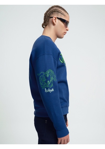 Oversize Erkek Sweatshirt Mavi