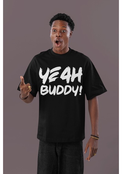 Ronnie Coleman Yeah Buddy Sırt Baskılı Unisex Oversize Bodybuil Siyah