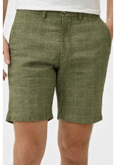 Lacoste Men's Slim Fit Bermuda Shorts Erkek Dar Kesim Keten Bermuda Şort Haki