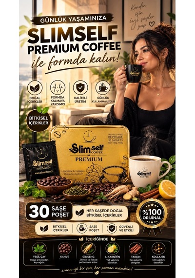 Slimself Premium Kahve Form Kahvesi 30 Şase 150g L-carnitine & Collagen 30 Daily