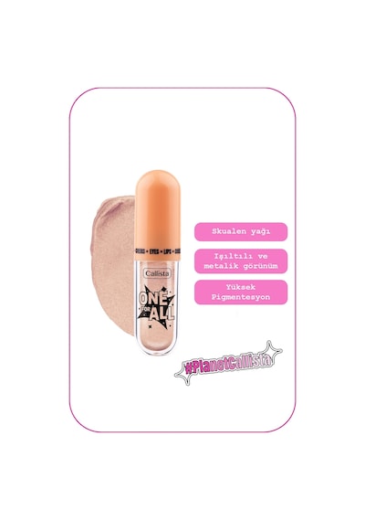 Callista One For All Eyes & Lips & Cheeks Işıltılı Likit Göz farı - 01 Daylight