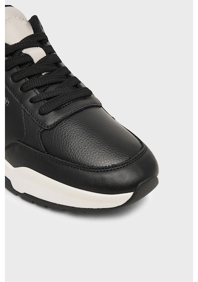 Calvin Klein Logolu Deri Sneaker Ayakkabı Hm0hm0230900y Erkek Ayakkabı Hm0hm02309 00y Siyah