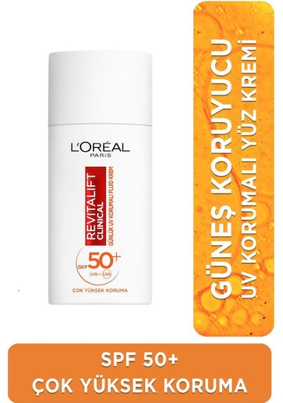 L'Oréal Paris Revitalift Clinical Yüz Güneş Kremi SPF50+ 50 ML + Revitalift Lazer Saf Retinol Gece Serumu 30 ML