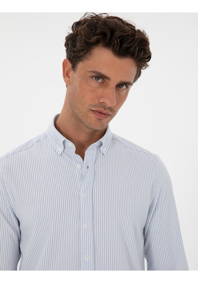 Pierre Cardin Erkek İndigo Gömlek Desenli 50311396-vr028 İndigo