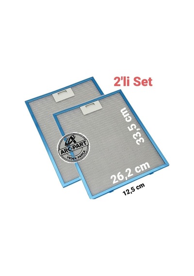 Beko Uyumlu Adv 5160 I İnox Piramit Davlumbaz Alüminyum Filtre 26,2x33,5 Cm - 2'li Set