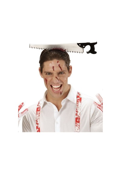 Kafaya Saplanmış Halloween Kanlı Testere Şaka Tacı Diğer