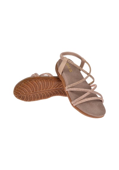 Sms Taşlı Comfort Kadın Sandalet Sms-2546 Nut Taşlı Ten