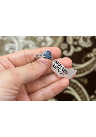 Allahverdi Türkmen Mavi Topaz Elmas Yüzük 091