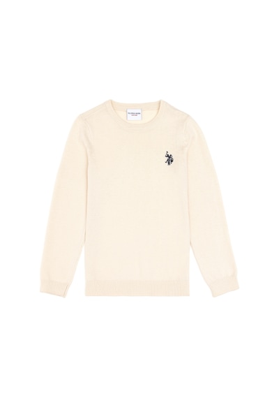 U.S. Polo Assn. Kız Çocuk Krem Bisiklet Yaka Basic Kazak 50293586-VR071 U.S. Polo Assn. Kız Çocuk Krem Bisiklet Yaka Basic Kazak 50293586-VR071