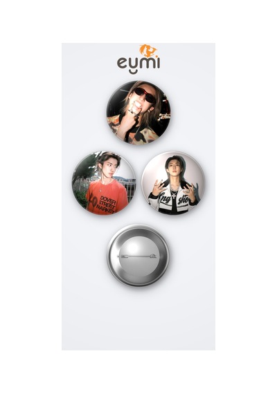 Lngshot Kpop Grubu Woojin 3'lü Metal Rozet Seti 58mm İğneli Buton Çanta Yaka Rozeti Çok Renkli