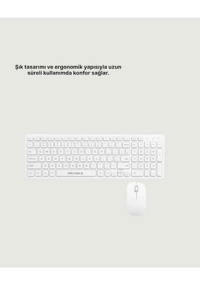 Tam Boy Kablosuz Klavye Mouse Seti - Gelişmiş Bağlantı Ve Sessiz Performans Lazer