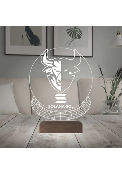 Luvivia Crypto Solana Sol Coin Kripto Finans 3d Lamba - Masa Gece Lambası Şeffaf