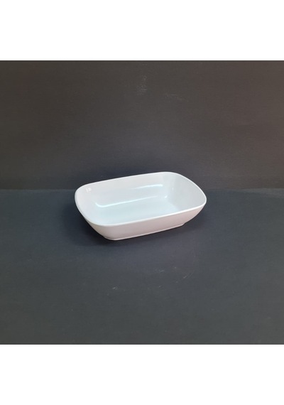 6 Adet Standart Melamin Kare Çerez & Meze Tabağı 14x10 Cm - Derinlik 4 Cm - Beyaz Beyaz