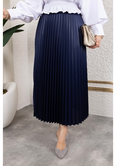 Hira Life Fashion Kadın Tesettür Giyim Ve Deri Görünümlü Beli Lastik Detayı İle Piliseli Uzun Etek Lacivert Lacivert Hira Life Fashion Kadın Tesettür Giyim Ve Deri Görünümlü Beli Lastik Detayı İle Piliseli Uzun Etek Lacivert Lacivert