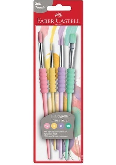Faber-Castell Soft Touch Fırça Seti Pastel Renkler 4'Lü