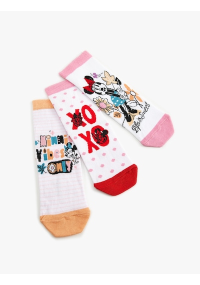 Koton 3'lü Çorap Seti Minnie Mouse Baskılı Lisanslı Multıcolor 5wkg80084aa Mavi