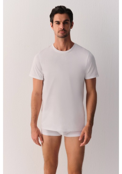 Suwen Fine Pamuklu T-shirt Sw0004607c101 Beyaz
