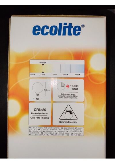 Ecolite Led Dimmerable Soft Filament Globe G125 7,5W E27 2700K Le