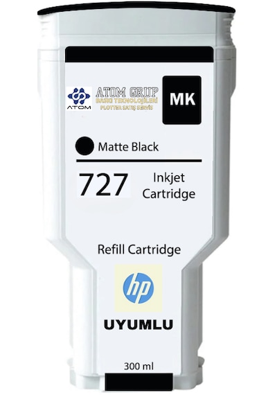 Hp 727-c1q12a Siyah Matteblack Kartuş Uyumlu 300ml