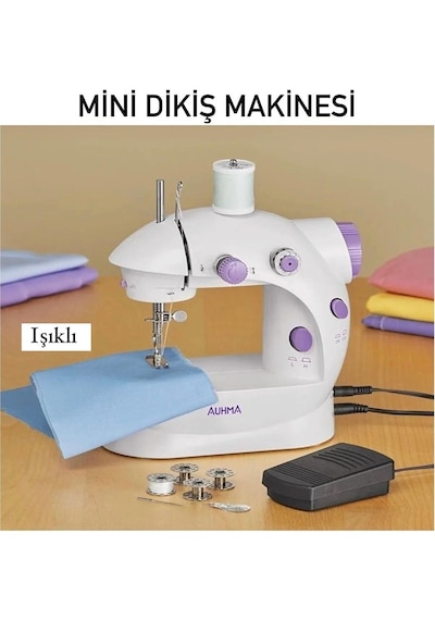 Mobgift Mini Ev Dikiş Makinesi Pedallı Sewıng Machine Portatif A+