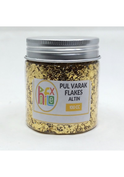 Pul Varak Gilding Flakes Sanatsal İnce Tanecikli Kırpık Folyo Epoksi Reçine Nail Art 100 Cc Altın