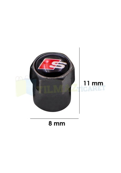Audi S Line Logo Arma Sibop Kapağı Siyah 4 Adet Paslanmaz Çelik