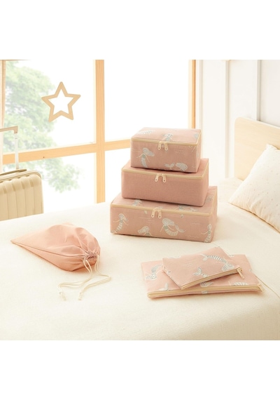 Ocean Home Textile 6'li Çocuk Odası Deniz Kızı Bavul İçi Düzenleyici Set Çok Renkli