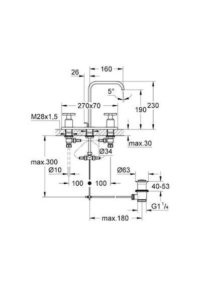 Grohe Allure 3 Delikli Lavabo Bataryası 20143000