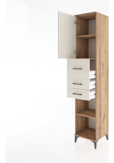 Hyperion Dolap 3 Raflı 3 Çekmeceli Tek Kapaklı 44x44x221 Çam-aytaşı Atlas Çam
