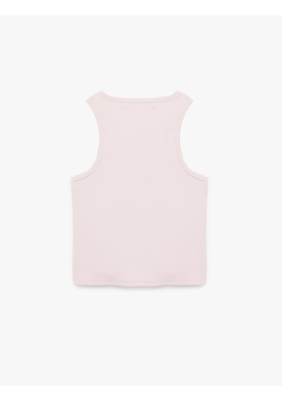 Koton Slim Fit Bisiklet Yaka Fitilli Kolsuz Atlet Pembe 6sal30051ık Gül