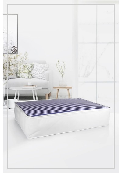 Vedsey 3'lü Set 70x50x25 CM Lacivert Çizgili Hurç Lacivert
