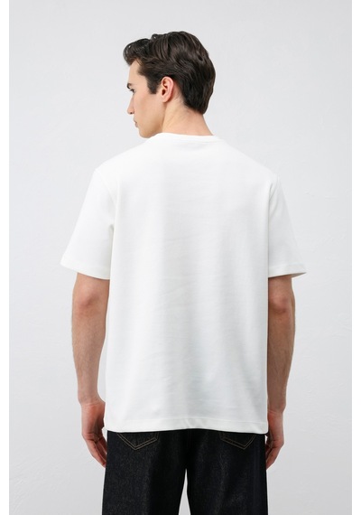 Antioch Regular Fit Basic Erkek T-shirt Ekru