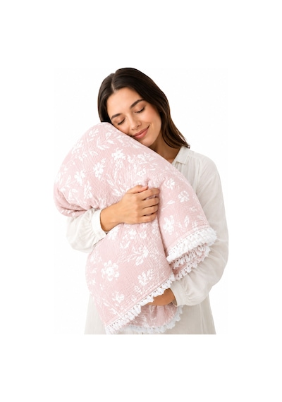 Bloomy Müslin Yatak Örtüsü Pike Çift Kişilik Yumuşak Dokulu Nefes Alan 4 Mevsim Örtü 230x250 Çeyiz&günlük Pudra