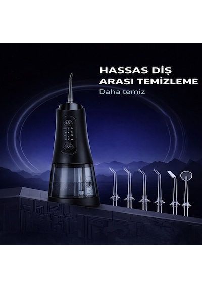Şarjlı Ağız Duşu 320 Ml Su Hazneli 4 Modlu Ipx7 Su Geçirmez Taşınabilir Oral Irrigator 5 Başlıklı Type-c