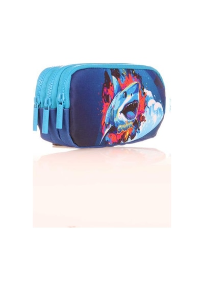 Kaukko Kids 3 Bölmeli Kalem Çantası Layer Shark Mavi L8185