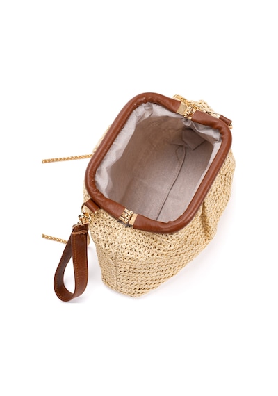 Adelina Bags Kadın Burslu Hasır Çanta Portföy Clutch Omuz Çantası El Ve Omuz Askılı Hasır Çanta