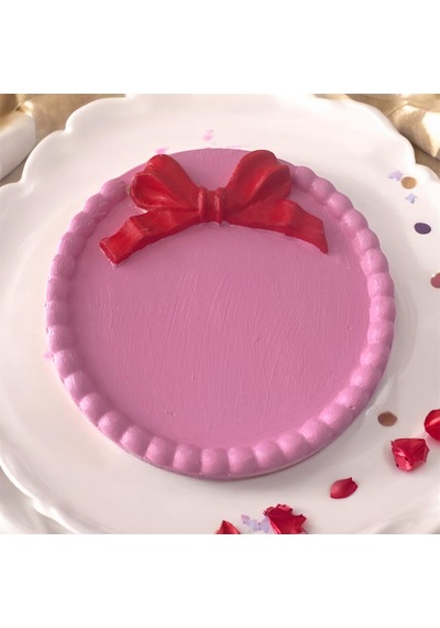 El Yapımı Taş Bardak Altlığı - Çok Amaçlı Dekoratif Tabak 11 Cm Pembe Kırmızı