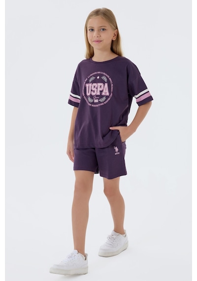 U.s. Polo Assn. Kız Çocuk Mor Şort Takım Mor