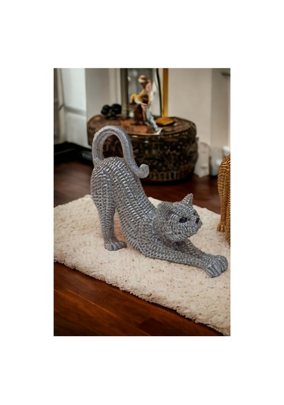 Polyester Biblo Uzanan Kedi 22 Cm
