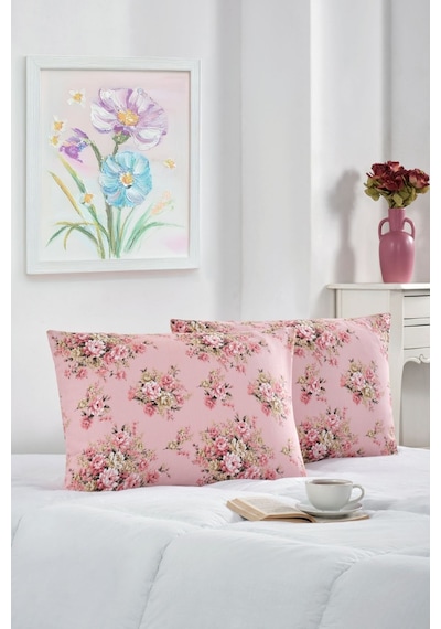 2'li Yastık Kılıfı Pamuklu 50x70 Cm Pudrarose Pudra Rose