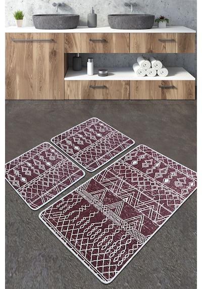 Straordinario Bej Banyo Halısı Djt 3 Lü Set Bej
