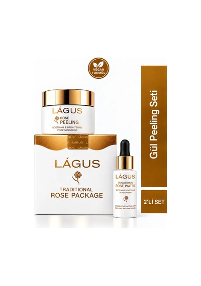 Lágus Gül Tozlu Cilt Yenileyici ve Ölü Deri Arındırıcı Yüz Peeling Seti