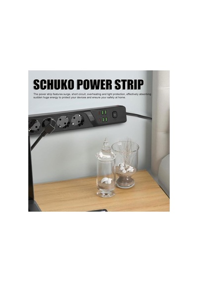 Akıllı Akım Korumalı Priz 4'lü Ab Standart Priz + 4x Usb & 2x Type-c Hızlı Şarj Portlu, Emniyet Anahtarlı Güç Şeridi - 936839411 Akıllı Akım Korumalı Priz 4'lü Ab Standart Priz + 4x Usb & 2x Type-c Hızlı Şarj Portlu, Emniyet Anahtarlı Güç Şeridi - 936839411