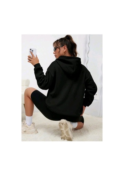 Magors Stıl-x Los Angeles Baskılı, %100 Pamuklu, Oversıze, Kapüşonlu Kadın Sweatshırt Siyah Magors Stıl-x Los Angeles Baskılı, %100 Pamuklu, Oversıze, Kapüşonlu Kadın Sweatshırt Siyah